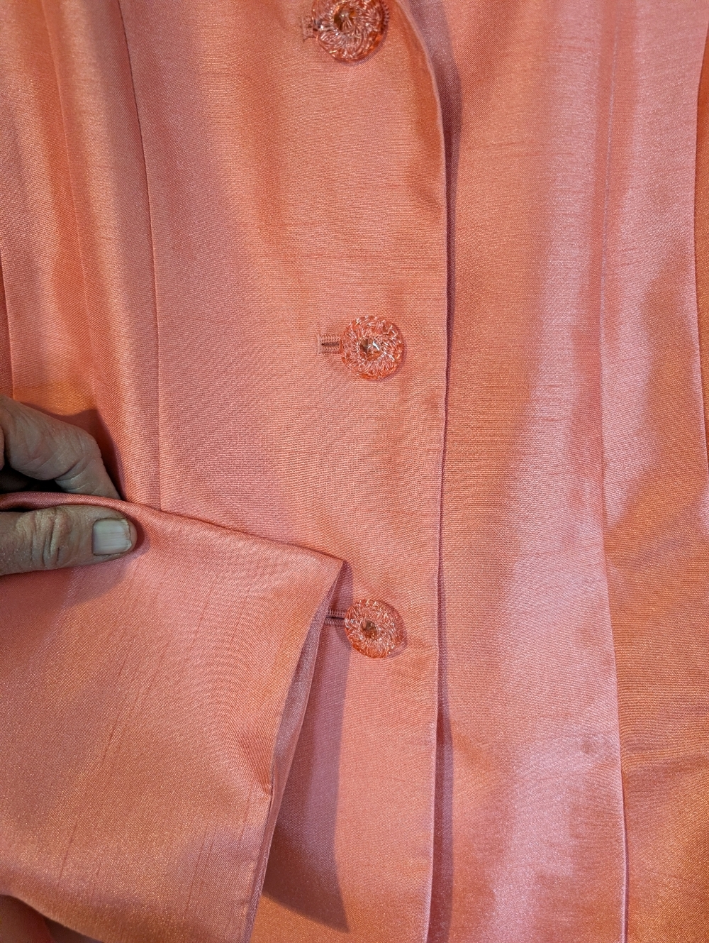 Le Suit New With Tags Sz.12 Peach Jacket & Skirt Set - Picture 6 of 15